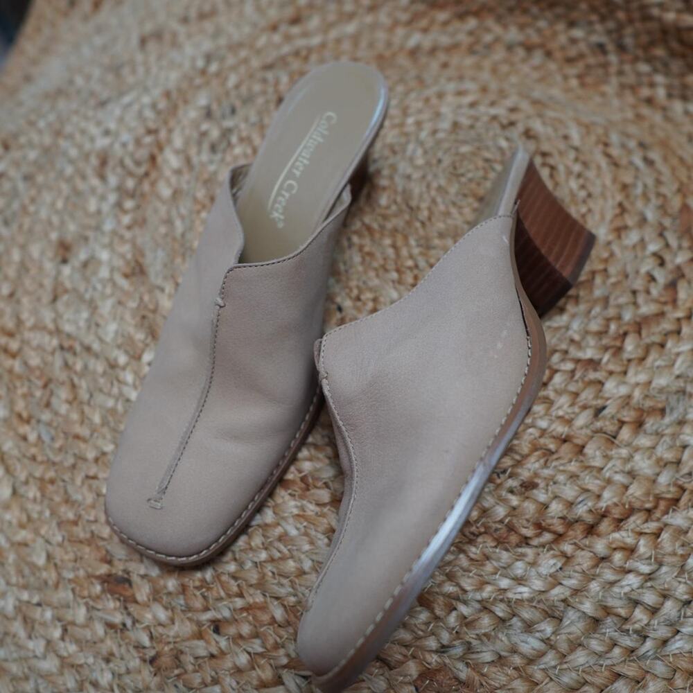 Coldwater Creek Leather Mules Tan Size 6.5